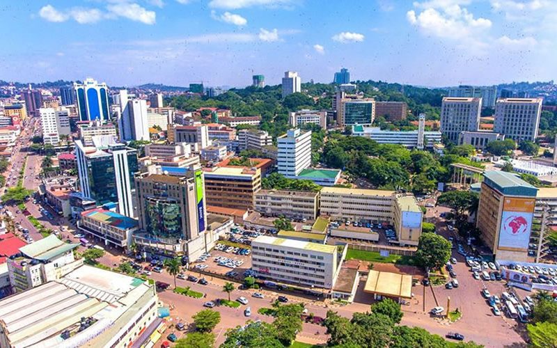 Scenic view of Kampala City, Uganda, highlighting its vibrant streets, historical landmarks, and lush greenery during a day tour.